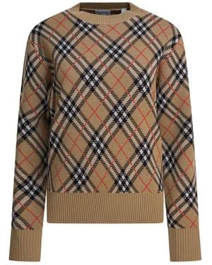 Burberry Round-Neck Knitwear - Natural