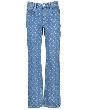Marine Serre Flared Jeans - Blue