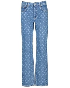 Marine Serre Flared Jeans - Bleu