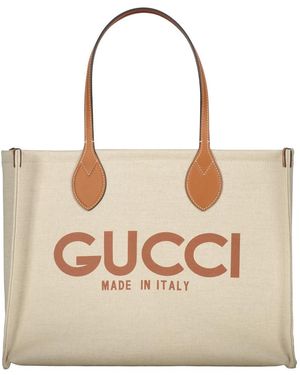 Gucci Tassen ,Katoen Grote Tote Bag - Naturel