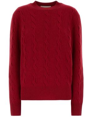 Ami Paris Truien & Vesten ,Rood ,Wol Kabel Gebreide Wol Vest