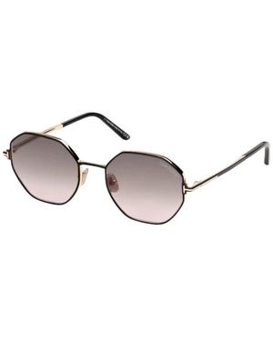 Tom Ford Accessoires ,Zwart ,Francesca-02 Zonnebril - Metallic