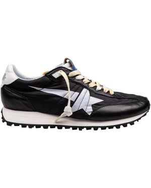 Golden Goose Schwarze Leder-Nylon-Sneaker Mit Stern