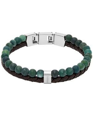 Fossil Townsman Beads Multi-Strand Armband - Grün