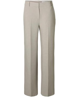 SELECTED Broeken ,Grijs ,Polyester Slfrita Mw Wide Pant Mel Noos Bukse