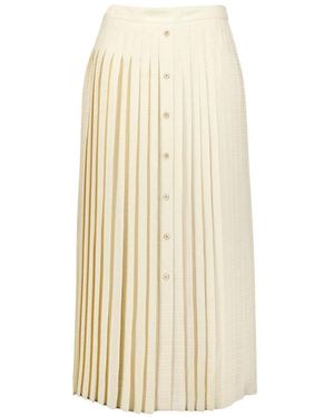 Prada Zijden Jacquard Plooirok - Naturel