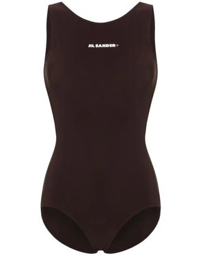 Jil Sander Erde Badeanzug Mit Logo-Druck - Braun