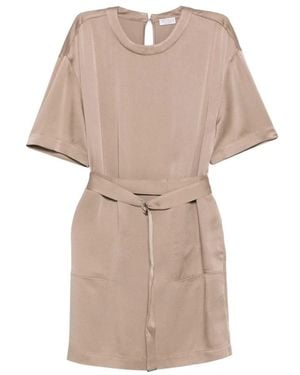 Brunello Cucinelli Short Dresses - Neutre
