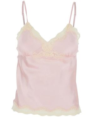 Gold Hawk Nachtkleding ,Roze ,V-Neck Top Met Kantdetails