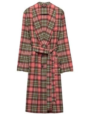 Prada Belted Coats - Red