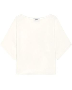 Alpha Studio Scollo Barca/Manche Kimono - Weiß