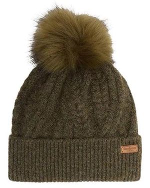 Barbour Accessoires ,Groen ,Katoen Elsdon Cable-Knit Beanie