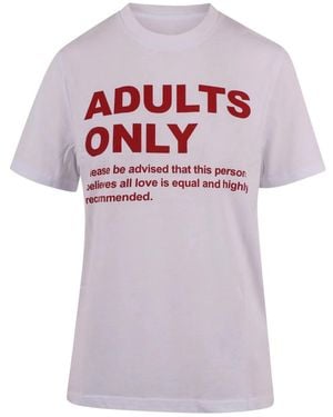 Marco Rambaldi Tops ,Wit ,Adults Only T-Shirt - Roze