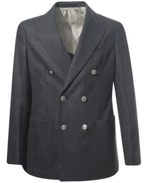 Eleventy Dubbelrijenpak - Blauw