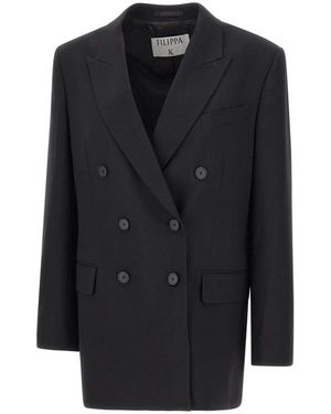 Filippa K Jassen ,Zwart ,Wol Dani Blazer - Blauw
