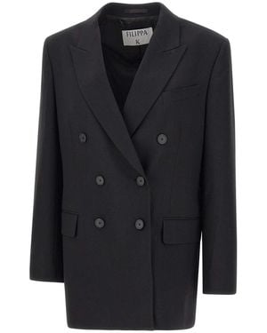 Filippa K Jassen ,Zwart ,Wol Dani Blazer - Blauw
