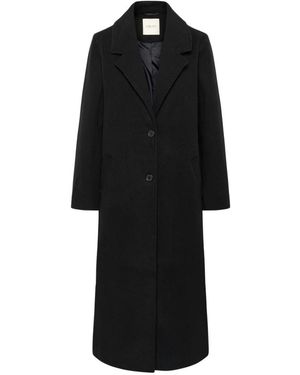 Cream Single-Breasted Coats - Negro