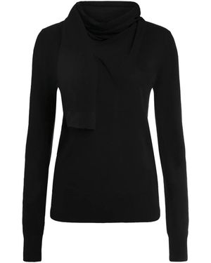 TOTEME Tie-Front Wollen Trui Van Zijde - Zwart