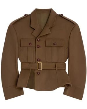 Celine Jassen ,Bruin ,Wol Peplum Jasje