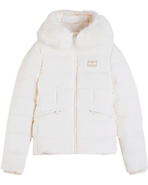 Tommy Hilfiger Slim Down Hooded Puffer Jacket - Wit