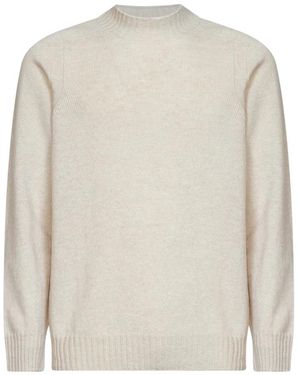 D4.0 Pullover Aus Merinowolle Mit Stehkragen - Weiß