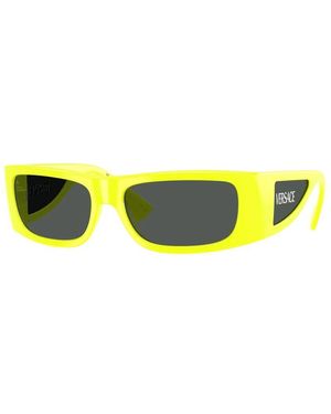 Versace Sonnenbrille Mit Eckigem Gestell - Gelb
