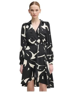 DKNY Jurk Met Abstracte Print - Zwart