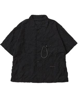 and wander Washer Pleated Open Ss Hemd - Schwarz