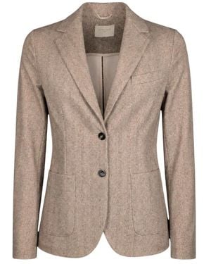 Circolo 1901 Jassen ,Leer Slim Fit Visgraat Blazer - Bruin
