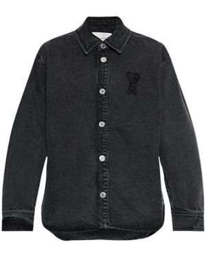 Ami Paris Overhemden ,Zwart ,Denim Denim Shirt - Blauw