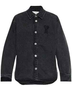 Ami Paris Overhemden ,Zwart ,Denim Denim Shirt - Blauw