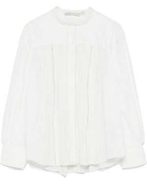 Alice + Olivia Cora Cotton Blouse - White