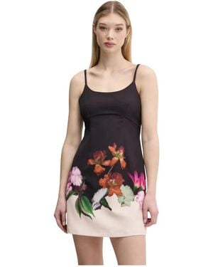 Desigual Kleedjes ,Veelkleurig ,Polyester Le Jurk - Zwart