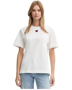 Pinko Tops ,Wit ,Katoen Tortino T-Shirt