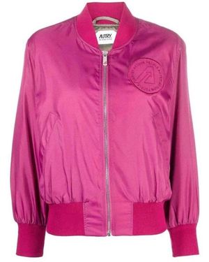 Autry Jassen ,Roze ,Nylon Logo Bomber Jacket