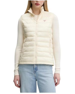 Guess Jassen ,Wit ,Polyester Puffer Vest