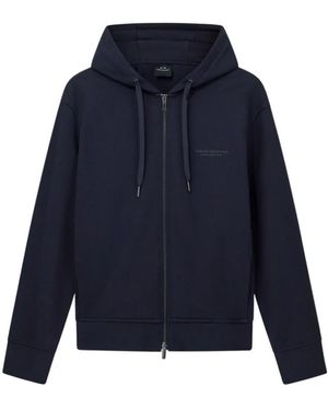 ARMANI EXCHANGE Hoodies & Sweatvesten ,Blauw ,Katoen Sweatshirt Met Volledige Ritssluiting