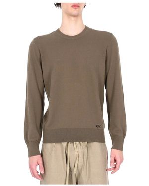 A.P.C. Rondgebreide Trui - Bruin