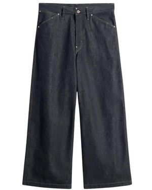Lemaire Jeans ,Zwart ,Katoen Wide Pants With Studs - Blauw