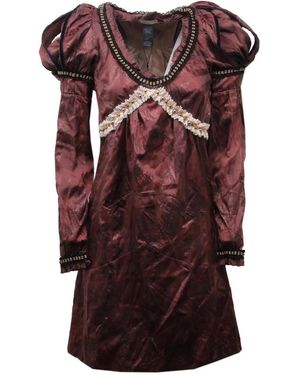 Custoline Slim Fit Seidenkleid Isabella Modell - Braun