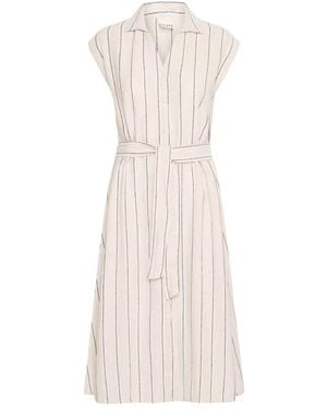 Ichi Kleedjes ,Linnen Ihlinno Dr3 Shirt Dress - Naturel