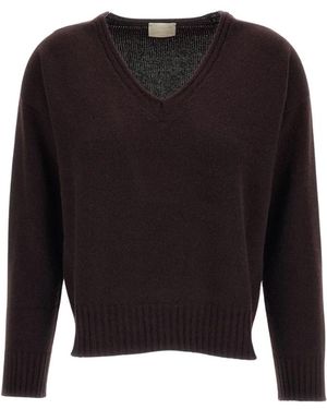 Drumohr Truien & Vesten ,Bruin ,Kasjmier V-Hals Gebreide Kleding - Zwart