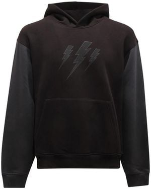 Neil Barrett Hoodies & Sweatvesten ,Zwart ,Katoen Nbv 7Js 206A V518S Sweatshirt