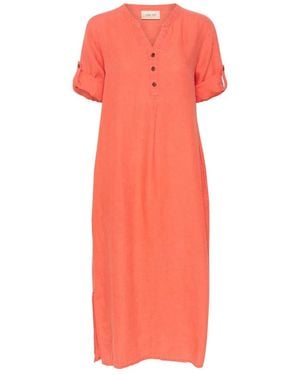 Cream Midi Dresses - Pink