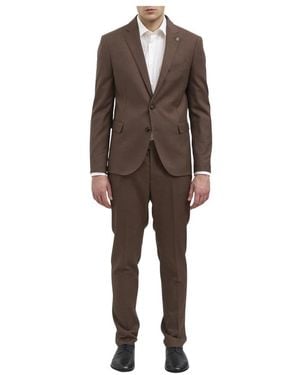 Daniele Alessandrini Single Breasted Suits - Brown
