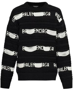 Balenciaga Pullover Mit Stickerei - Schwarz