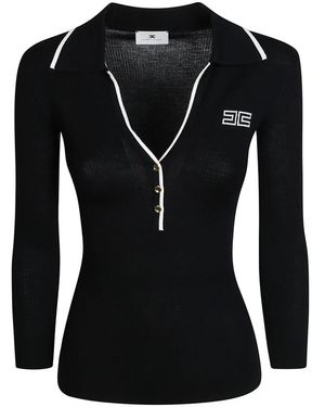 Elisabetta Franchi V-Neck Truien - Zwart