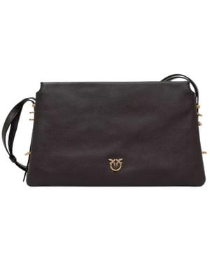 Pinko Tassen ,Bruin ,Triplet Crossbody Tas - Zwart