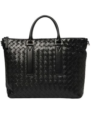 Bottega Veneta Schwarze Leder Tote Tasche