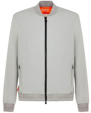 Suns Graue Technische Nylonjacke Mit 4 Taschen